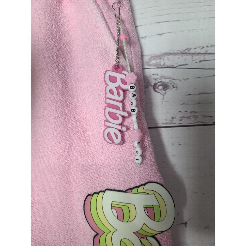 FOREVER 21 Pink Barbie Graphic Beaded French Terry Joggers Womans Size Small - Picture 5 of 10